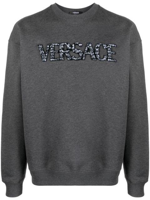 logo-patch cotton sweatshirt by VERSACE