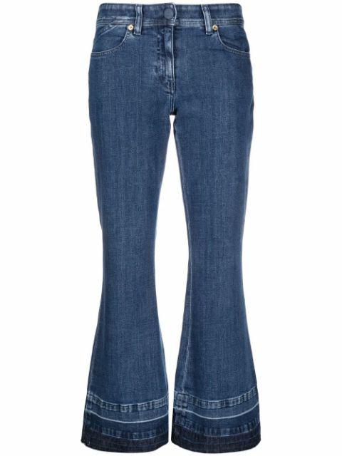 logo-patch cropped jeans by VERSACE