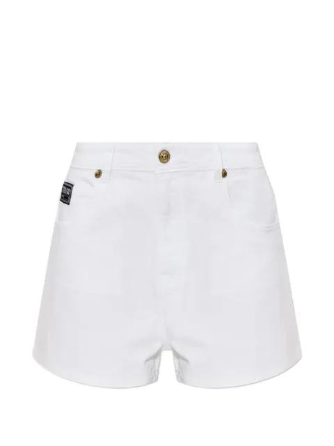 logo-patch denim shorts by VERSACE