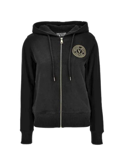 logo-patch drawstring hoodie by VERSACE
