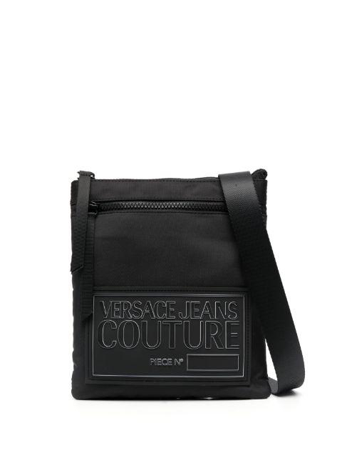 logo-patch zip-fastening shoulder bag by VERSACE