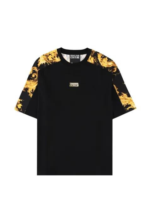 logo-plaque Baroque-print T-shirt by VERSACE
