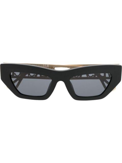 logo-plaque cat-eye sunglasses by VERSACE