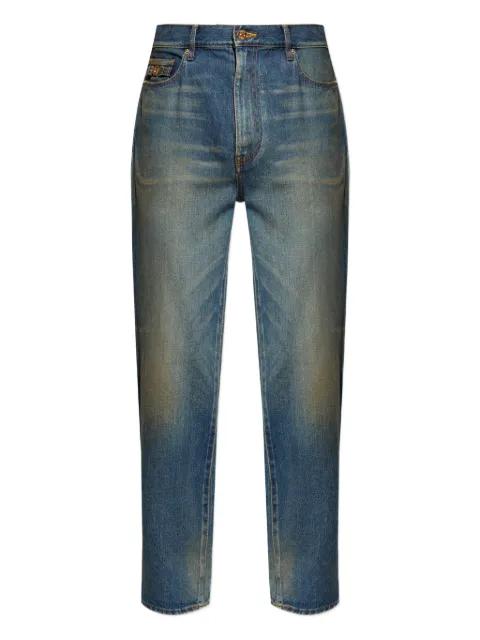 logo-plaque cotton jeans by VERSACE