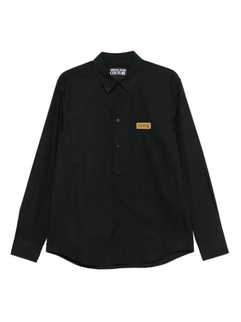 logo-plaque cotton shirt by VERSACE