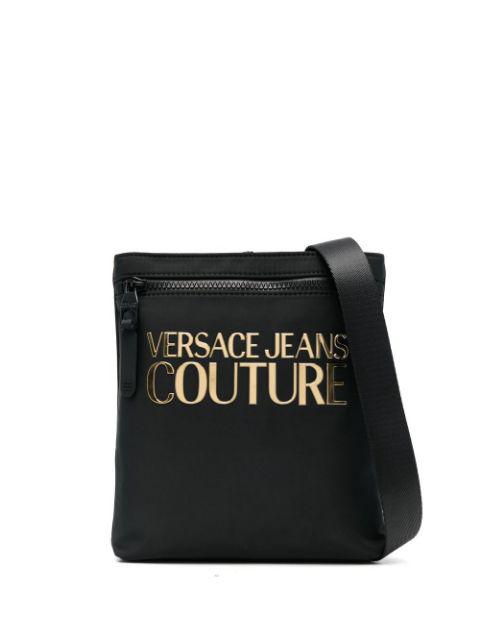 logo-plaque detail messenger bag by VERSACE