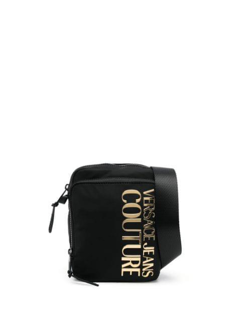 logo-plaque detail messenger bag by VERSACE