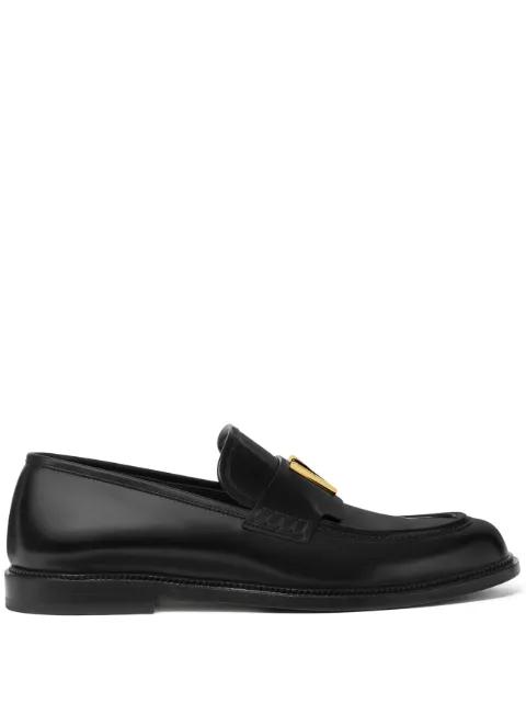 logo-plaque loafers by VERSACE