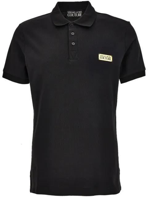 logo-plaque polo shirt by VERSACE