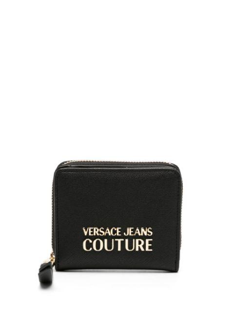 logo-plaque textured wallet by VERSACE