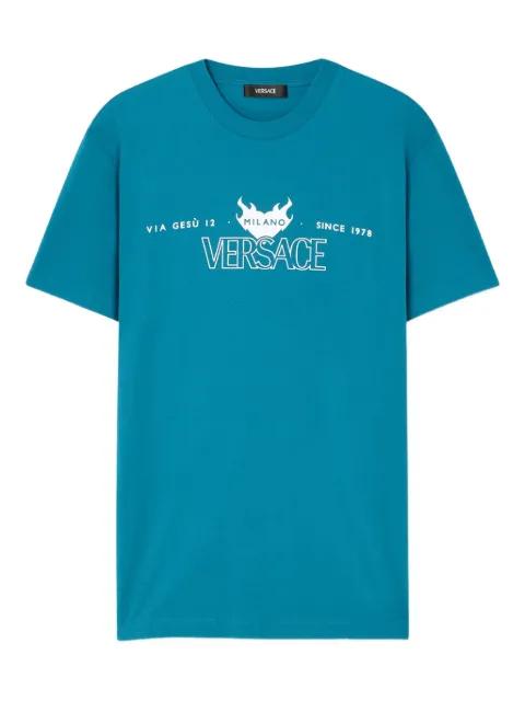logo-print T-shirt by VERSACE