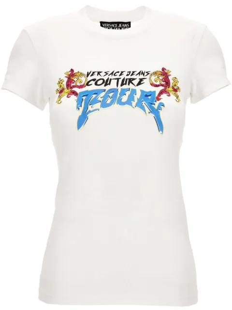 logo-print T-shirt by VERSACE