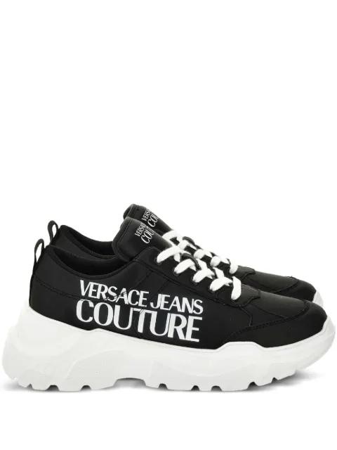 logo-print chunky trainers by VERSACE