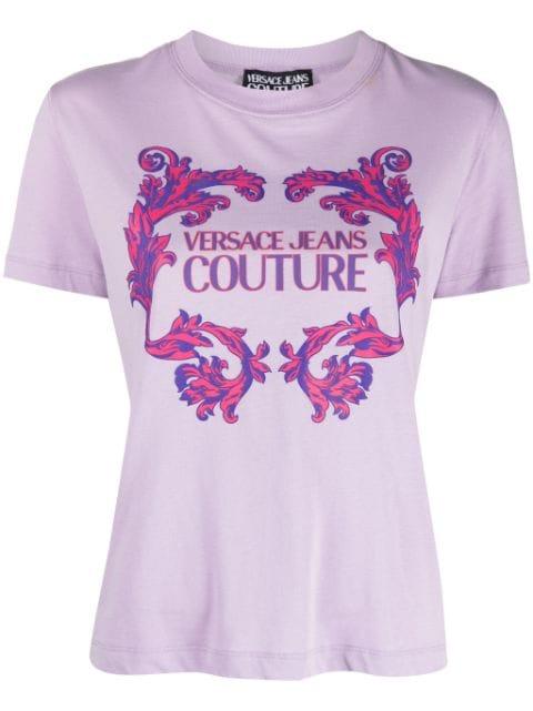 logo-print cotton T-shirt by VERSACE