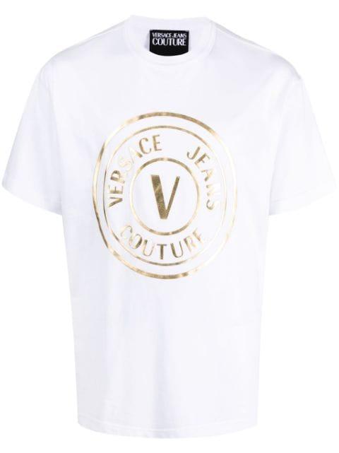 logo-print cotton T-shirt by VERSACE