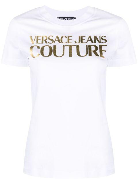 logo-print cotton T-shirt by VERSACE