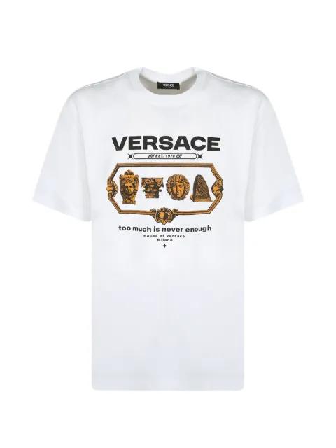 logo-print cotton T-shirt by VERSACE
