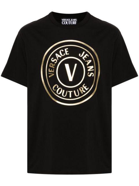logo-print cotton T-shirt by VERSACE