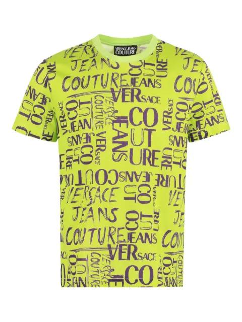 logo-print cotton T-shirt by VERSACE