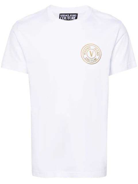 logo-print cotton T-shirt by VERSACE