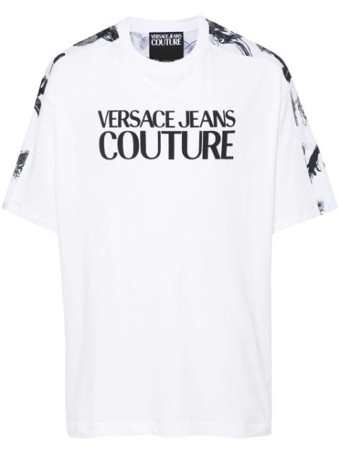 logo-print cotton T-shirt by VERSACE