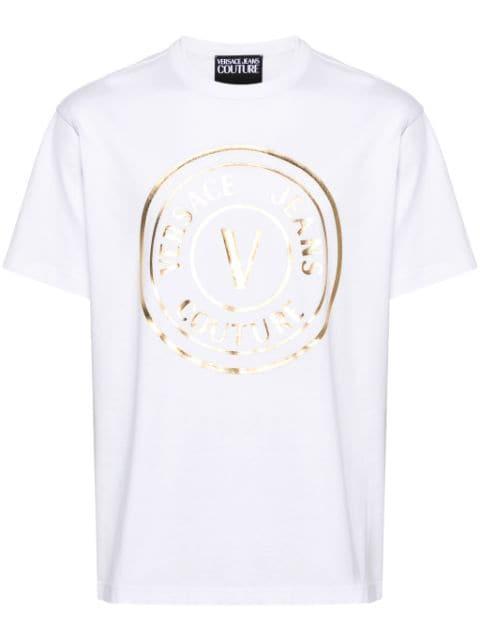 logo-print cotton T-shirt by VERSACE