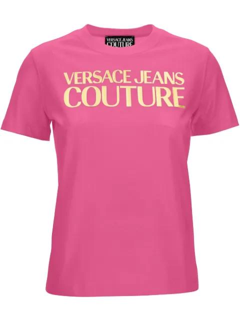 logo-print cotton T-shirt by VERSACE