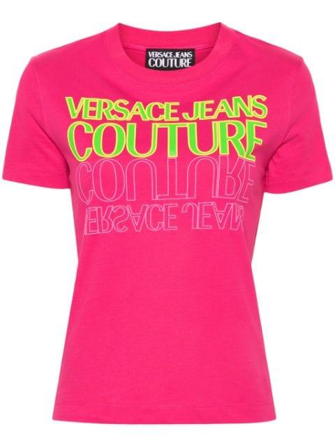 logo-print cotton T-shirt by VERSACE