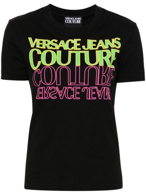 logo-print cotton T-shirt by VERSACE