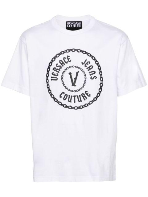 logo-print cotton T-shirt by VERSACE