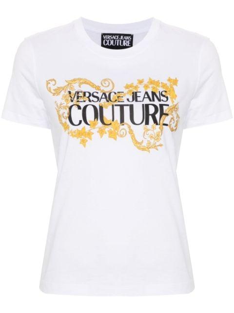 logo-print cotton T-shirt by VERSACE