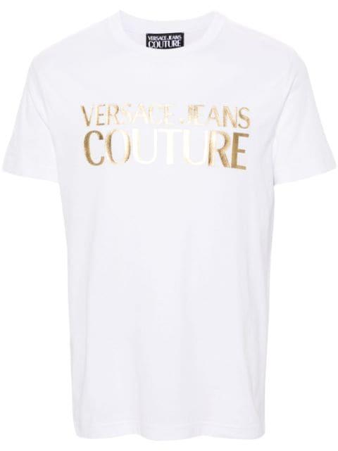 logo-print cotton T-shirt by VERSACE