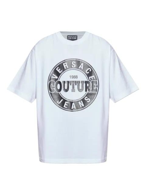 logo-print cotton t-shirt by VERSACE