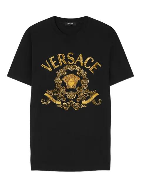 logo-print cotton t-shirt by VERSACE
