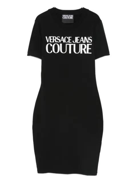 logo-print dress by VERSACE