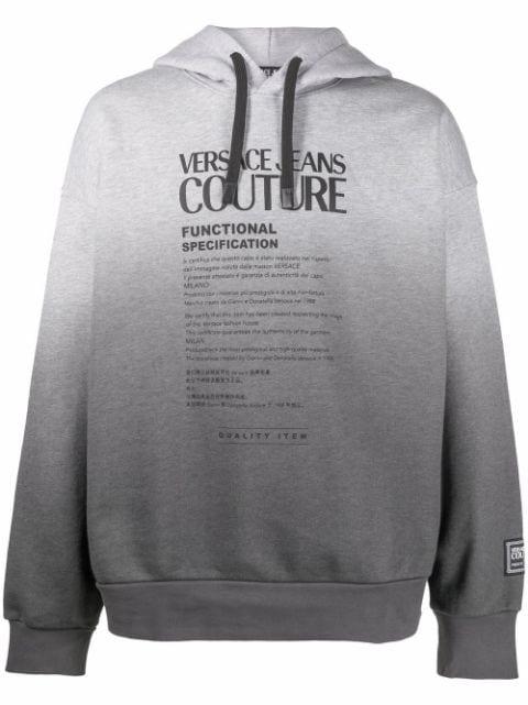 logo-print gradient hoodie by VERSACE