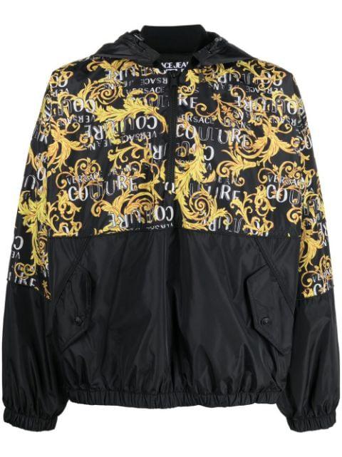 logo-print hoodie by VERSACE