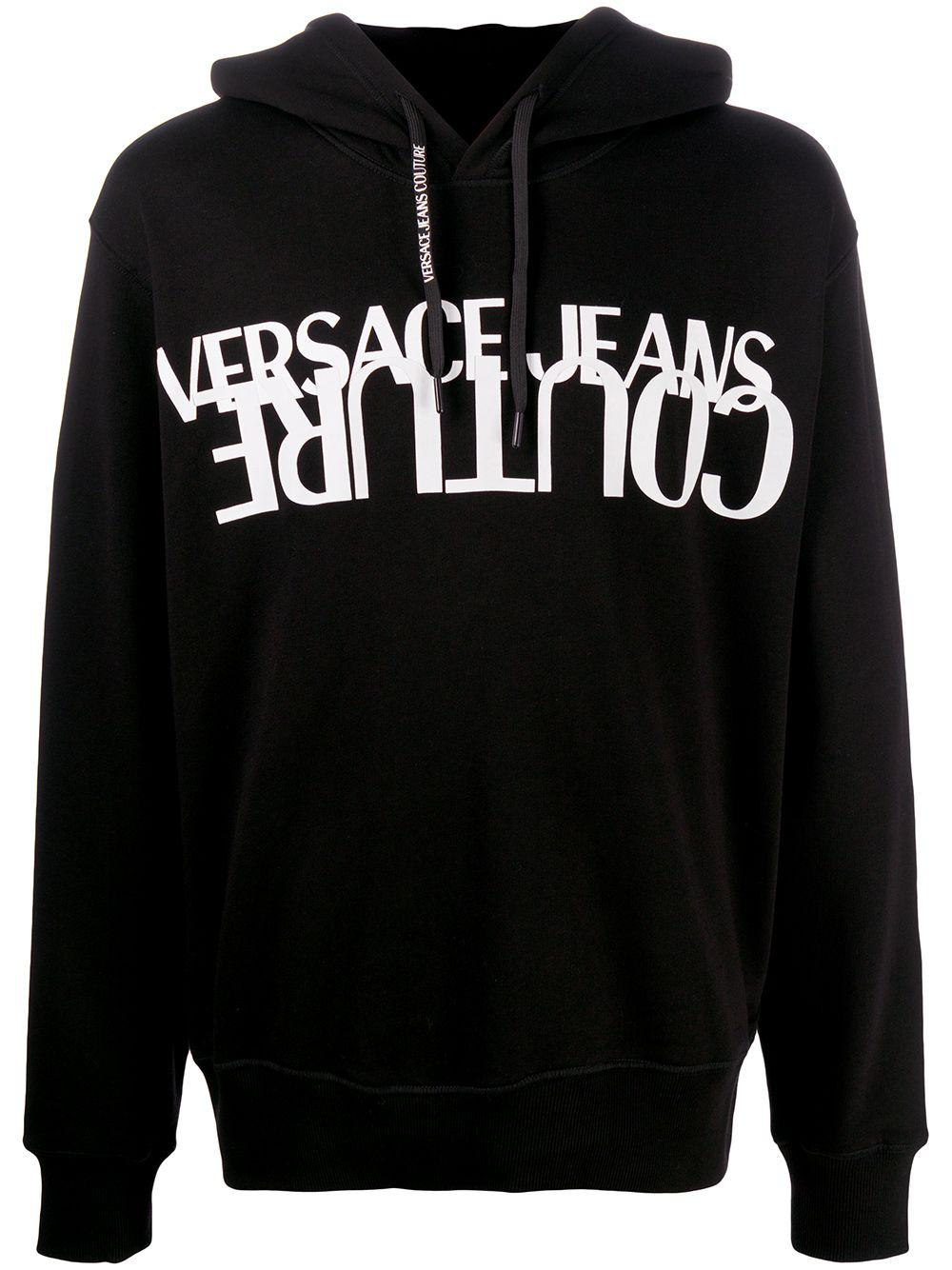 logo-print hoodie by VERSACE