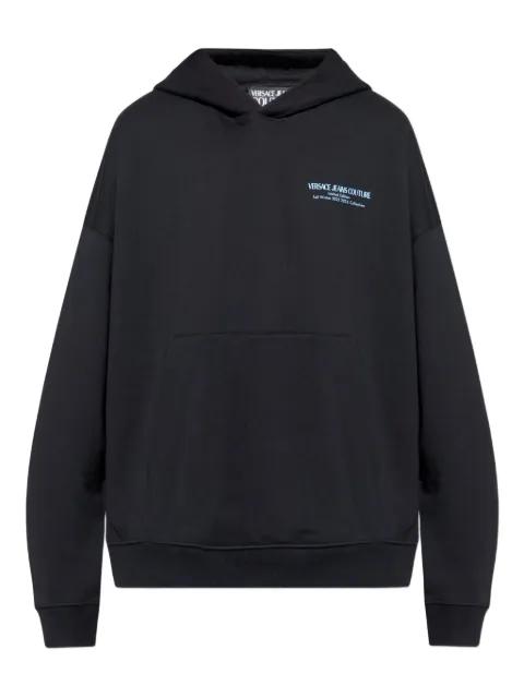 logo-print hoodie by VERSACE
