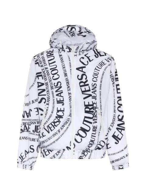 logo-print hoodied jacket by VERSACE