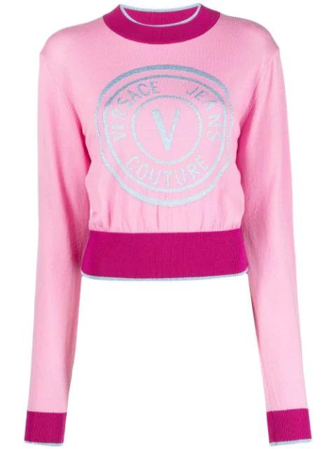 logo-print jumper by VERSACE