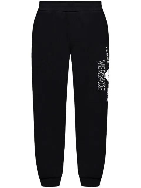 logo-print leggings by VERSACE