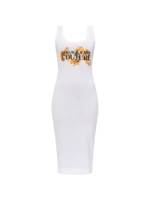 logo-print midi dress by VERSACE