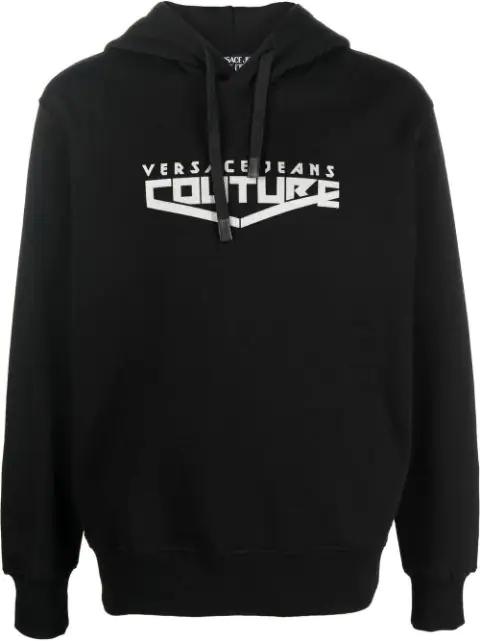 logo-print pullover hoodie by VERSACE