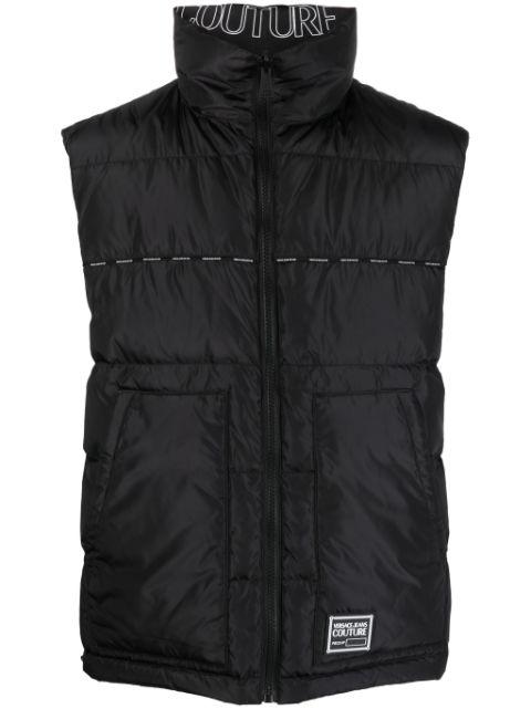 logo-print reversible padded gilet by VERSACE
