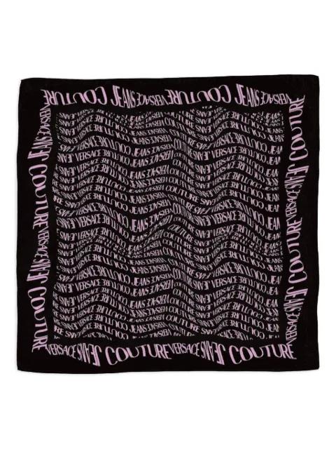 logo-print scarf by VERSACE