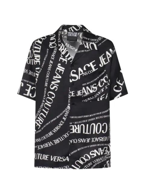 logo-print short-sleeve shirt by VERSACE
