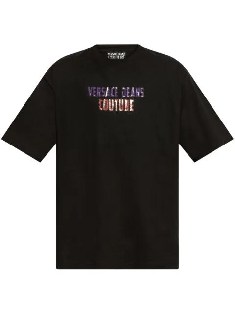 logo print t-shirt by VERSACE