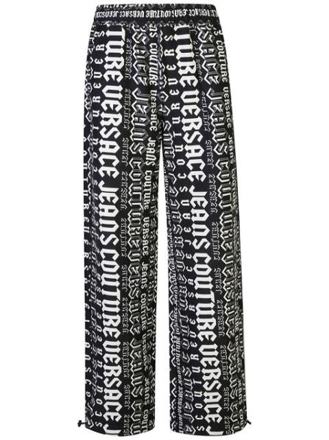 logo-print track pants by VERSACE