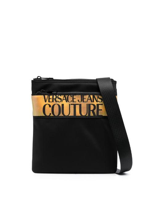 logo-print zip-fastening shoulder bag by VERSACE